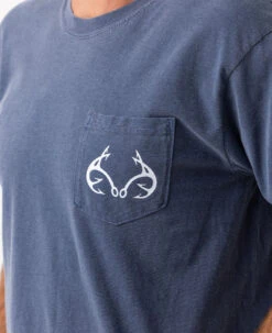 Realtree Comfort Colors American Bass Men's Navy Shirt -Realtree BS102 NV FRONT LOGO.jpg 02984.1684270684