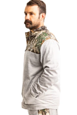 Men's Cash Performance Fleece 1/4 Zip Jacket | EDGE -Realtree C11209 GY SIDE DETAILS 80576.1692994889