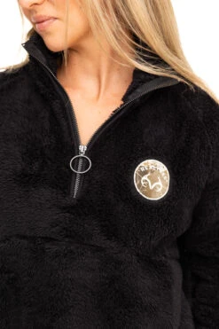 Realtree Women's Jolene Black Sherpa 1/4 Zip Pullover -Realtree C30384 BK LOGO MODEL 44941.1693238223