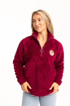 Realtree Women's Jolene Purple Sherpa 1/4 Zip Pullover