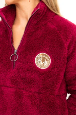 Realtree Women's Jolene Purple Sherpa 1/4 Zip Pullover -Realtree C30384 PL LOGO 11672.1693240732