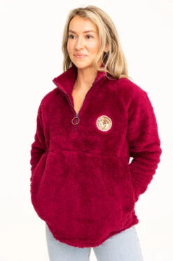 Realtree Women's Jolene Purple Sherpa 1/4 Zip Pullover -Realtree C30384 PL POCKETS 94817.1693240732