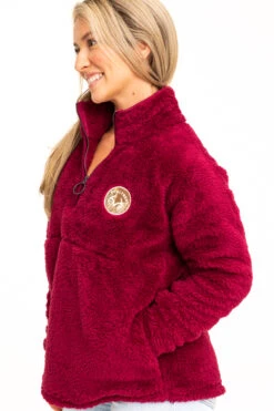 Realtree Women's Jolene Purple Sherpa 1/4 Zip Pullover -Realtree C30384 PL SIDE 37022.1693240732