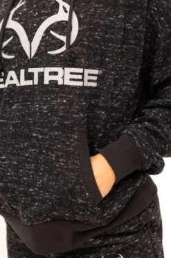 Realtree Women's  Applejack Black Speckled Fleece Hoodie -Realtree C30385 BK POCKETS 58336.1693237310