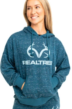 Realtree Women's  Applejack Blue Speckled Fleece Hoodie