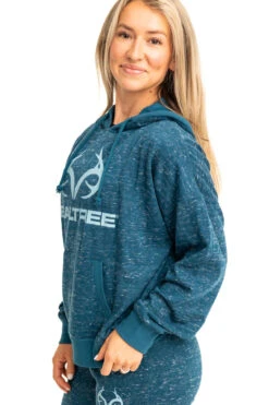 Realtree Women's  Applejack Blue Speckled Fleece Hoodie -Realtree C30385 BL SIDE 20796.1693237208