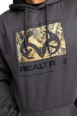 Realtree Men's Coldsnap Gray Performance Hoodie -Realtree RJOFH11235 B057 LOGO 84830.1693240811