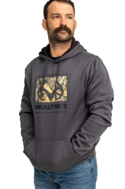 Realtree Men's Coldsnap Gray Performance Hoodie -Realtree RJOFH11235 B057 SIDE 57499.1693240811