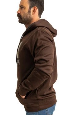 Realtree Men's Coldsnap Brown Performance Hoodie -Realtree RJOFH11235 B200 SIDE 45303.1693240829