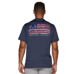Realtree Men's Plymouth Fishing Short Sleeve Performance Shirt -Realtree RRTTS11192 NAVY BACK 19936.1675117042