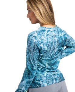 Realtree Fishing Long Sleeve Performance Women's Green Raglan Shirt | COV3 -Realtree W106 CG BACK.JPG 82720.1692709791