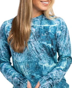 Realtree Fishing Long Sleeve Performance Women's Green Raglan Shirt | COV3 -Realtree W106 CG LOGO.JPG 50926.1692709791