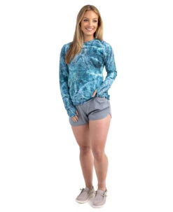 Realtree Fishing Long Sleeve Performance Women's Green Raglan Shirt | COV3