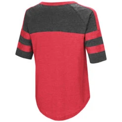 Realtree Women's  Double Stripe Burnout Shirt -Realtree Womens Double Stripe Burnout Short Sleeve Shirt red back 80475.1560870957