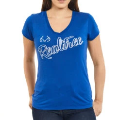 Realtree Women's Dual Blend V-neck Shirt -Realtree Womens Dual Blend V neck Shirt Blue 71971.1682541566