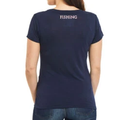 Realtree Women's Dual Blend V-neck Shirt -Realtree Womens Dual Blend V neck Shirt Navy back 99520.1682541539