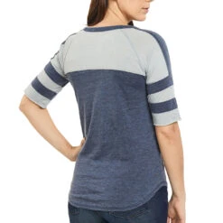 Realtree Women's  Double Stripe Burnout Shirt -Realtree Womens Double Stripe Burnout Shirt navy back 45534.1560871015