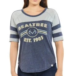 Realtree Women's  Double Stripe Burnout Shirt -Realtree Womens Double Stripe Burnout Shirt navy 35083.1560871010