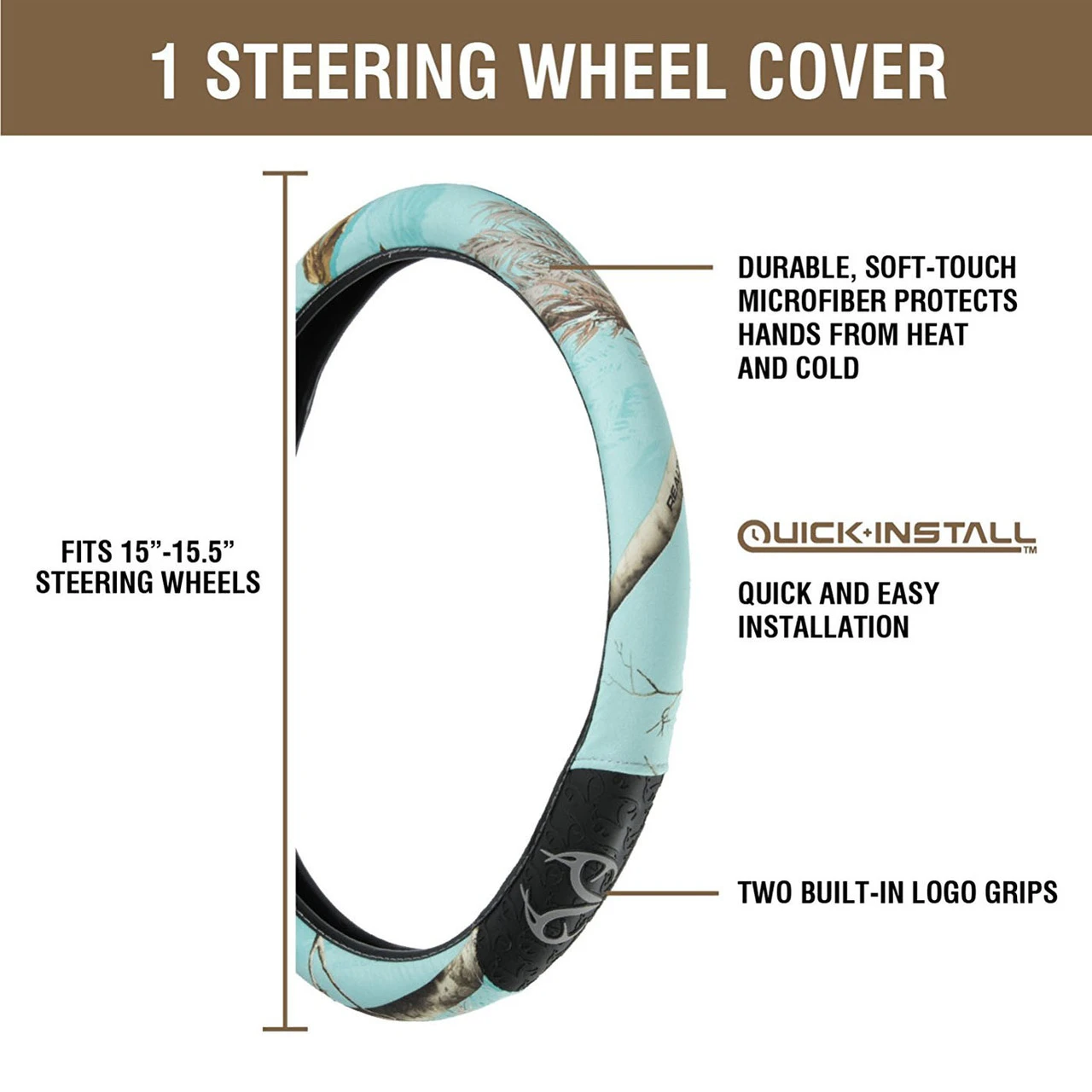 Realtree Mint 2-Grip Steering Wheel Cover | Xtra Colors 3 Realtree Mint 2-Grip Steering Wheel Cover | Xtra Colors - Image 3
