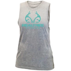 Realtree Women's Fishing Tie-Back Tank -Realtree womens fishing tie back tank gray 88300.1560871330